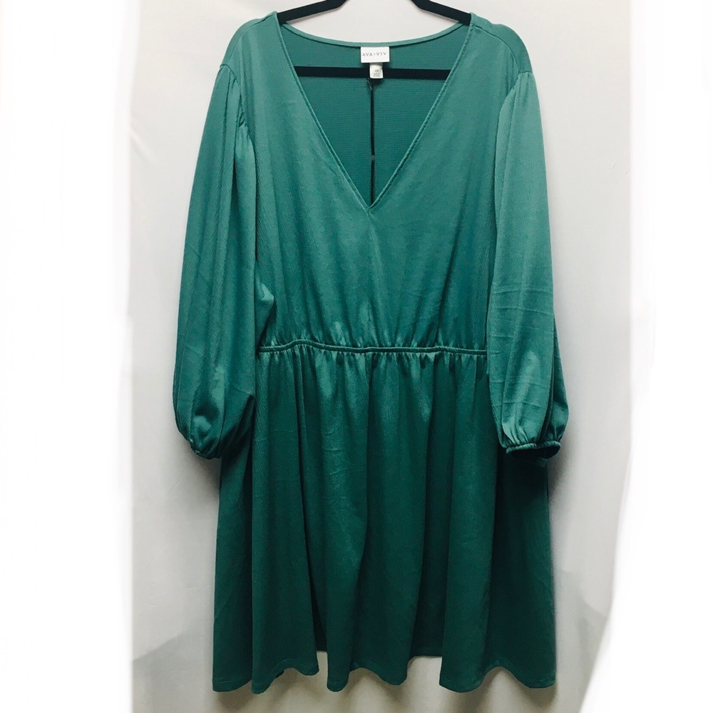 New Without Tags - Ava &Viv 4X Soft Green Babydoll Dress